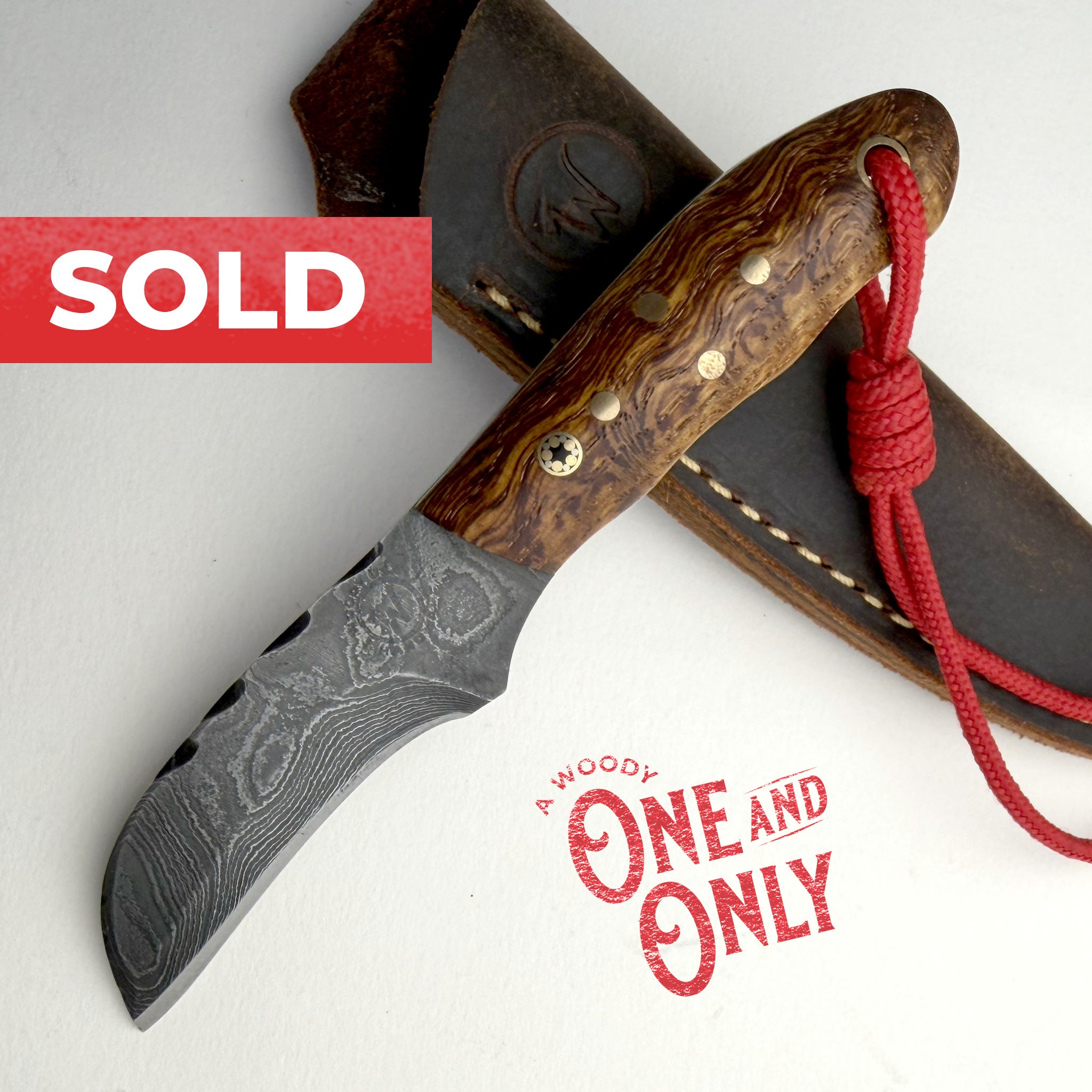 Woody's Damascus & Burl Oak Hawkbill (Handmade One & Only)