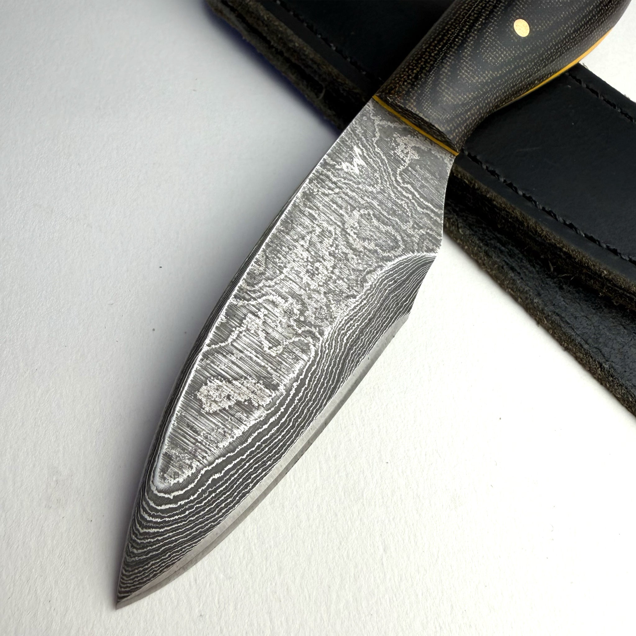 Woody's Damascus Drop Point Black Magic Stinger
