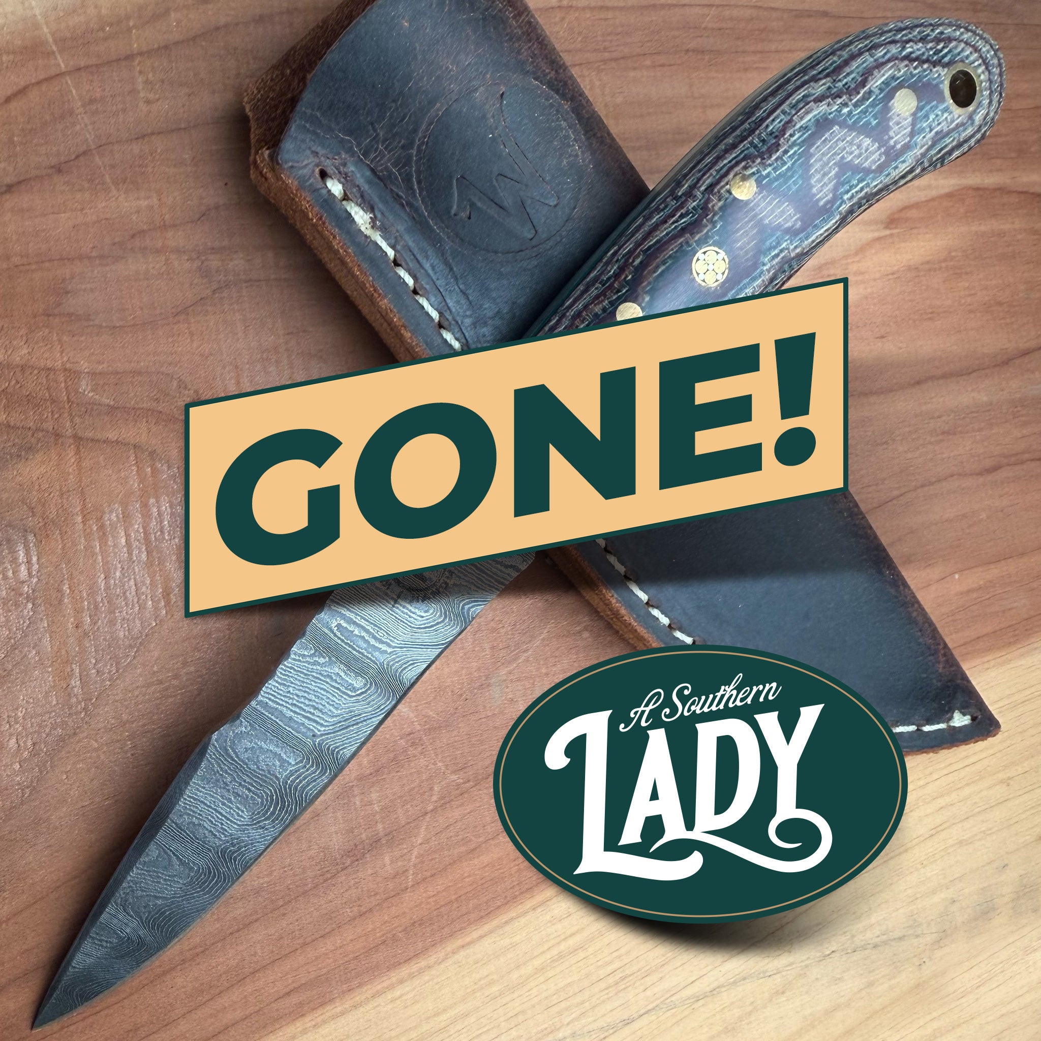 One & Only Damascus Python Micarta Modified  Southern Lady