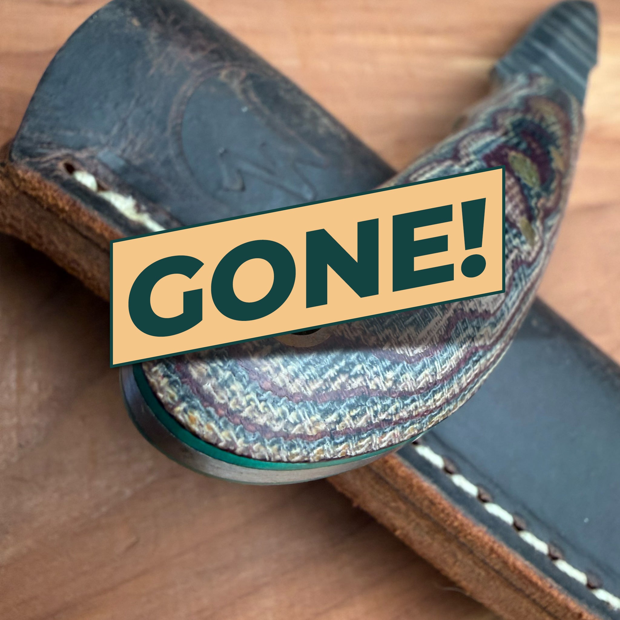 One & Only Damascus Python Micarta Modified  Southern Lady