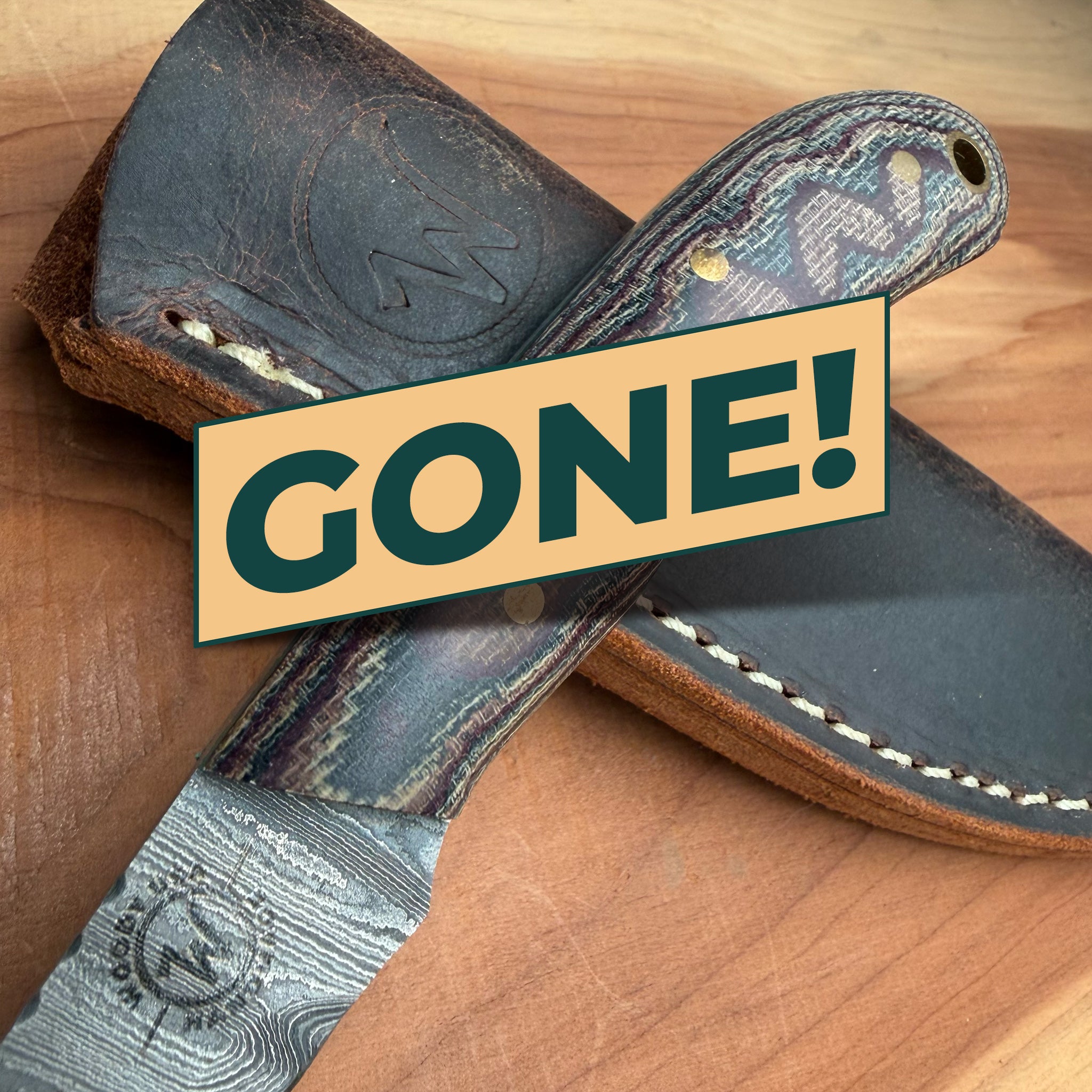 One & Only Damascus Python Micarta Modified  Southern Lady